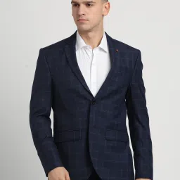 Men Checkered Single Breasted Casual Blazer-image-63