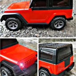 ruhani toys & gift gallery Remote Control Thar Car || with Led Lights and Song Toy Car USB Rechargable(Red) image 5