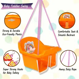 VARAA G BABY/KIDS JHULA SWING, BEST QUALITY WITH VERY STRONG ROPE (Orange) Swings-8