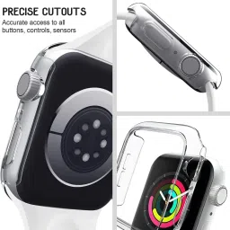 iWishKart Edge To Edge Screen Guard for Apple Watch Series SE 2nd gen 44mm, Series 6 / 5 / 4 / SE / SE2 44 mm, Smart Watch NOT included | Bumper Case Cover WITHOUT SCREEN GLASS, Transparent, Series6 Series5 Series4 SeriesSE SeriesSE2 image 5