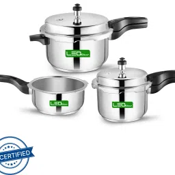 Stainless Steel Cooker Combo 5 L, 3 L, 2 L Induction Bottom Pressure Cooker-image-11