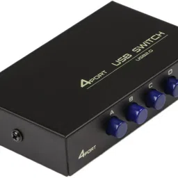 BhalTech USB 2.0 4Port Switch Sharing Switcher Selector Adapter Hub for PC Scanner Printer-Black 4 Port USB Switch USB Hub-1