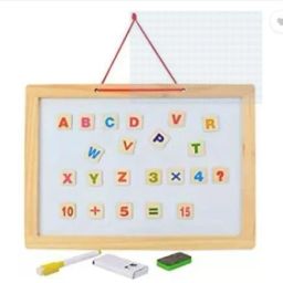 Wooden Drawing Board Slate with Magnetic Puzzle Set for Kids (Multicolor)-21
