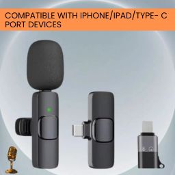 K8 Wireless Microphone Recording Clip Mic with Receiver for Vlogging/YoutubeB383 Microphone-image-48