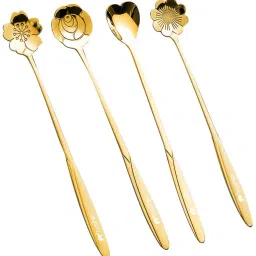 Kitchen Dining Tableware, Cutlery Dessert Spoon, Coffee, Sugar, Mixing, Tea Brass Dessert Spoon Set-11