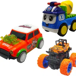 Unbreakable Four-Wheel Drive Friction Powered Diecast Toy Set-I21-19