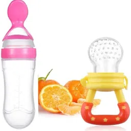 Baby Feeding Product | Combo of Babies Silicone Spoon Food Feeder 90ml - Silicone-image-1