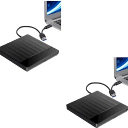 FKU SET OF 2 External CD DVD Drive, USB 3.0 with Type C Portable External DVD Writer-18