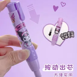 atrate Kuromi Pattern Erasers Retractable Pen Shape Push Non-Toxic Eraser image 2