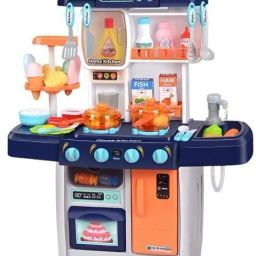Children Kids Play Kitchen Real Lights Sounds, Spray and Running Water Sink Toys-29