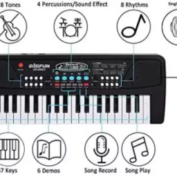 tenmar 37 keys Electronic Piano Keyboard with LED Display & Microphone, KW__37_77 image 4