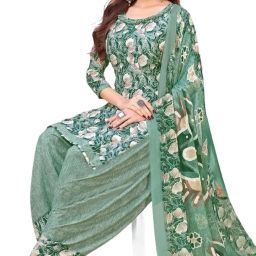 Unstitched Crepe Salwar Suit Material Printed-image-8