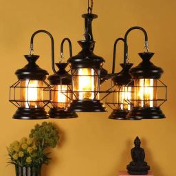 decorativeray Soomin Black Glass Shaded Chandelier-picture-7
