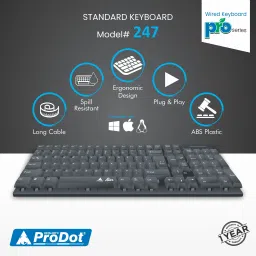 PRODOT Set of 3 High-Performance Floated Key Keyboard And Mouse Combo With USB Hub Combo Set image 3