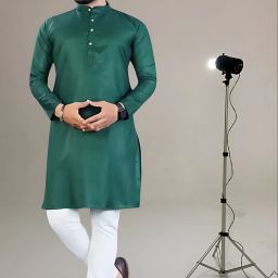 Men Cotton Blend Kurta Pyjama Set-image-82