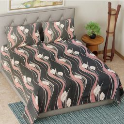 144 TC Cotton Queen Geometric Flat Bedsheet-image-84