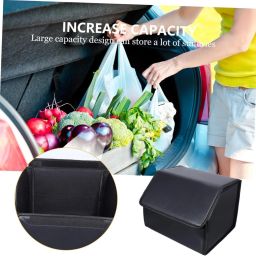 zishnav Leather Storage Case Car Accessories Car Trunk Case Foldable Container Trunk Organizer image 2
