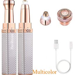 ClothyDeal 2 in 1 Premium Rechargeable Eyebrow Trimmer|Nose,Fullbody Hair Remover_M87ZW5T1N Trimmer 90 min Runtime 1 Length Settings-image-1