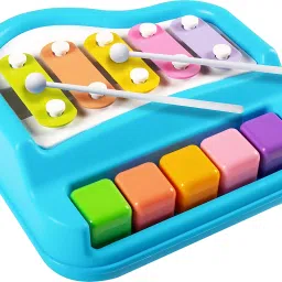 acarya 2 in 1 Piano & Xylophone, 5 Multicolored Key image 2