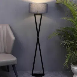 shoppeefry Hamptons Grey Metal Shade Club Floor Lamp With Metal Base-picture-20