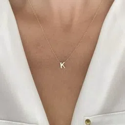 "DEEu Gold-Plated Initial 'K' Necklace for Women Gold-plated Stainless Steel Pendant-image-8