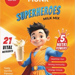 Superheroes Milk Mix (Vanilla) - Boosts Energy & Immunity for Kids (5+ Years)-1