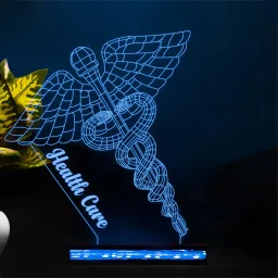 starlaser 3D Caduceus Illusion Night Light Doctor Symbol Acrylic lamp with 16 Color Changing Light & Remote Control Table Lamp image 2