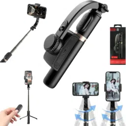 EVAAENTERPRISES Q08 Gimbal 3-Axis and Black Color 3 Axis Gimbal for Mobile, Camera image 2