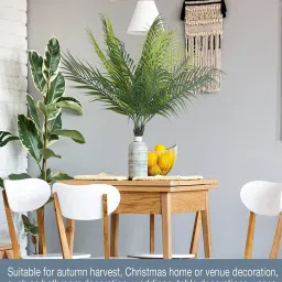 allnayak Artificial Areca Plants with 9 Leaves & Without Pot (50 cm Total Height, Green) Artificial Plant image 4