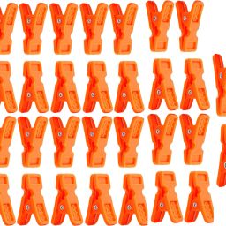 30 Pcs Clothes Hanger Hanging Hooks Plastic Cloth Clips-23