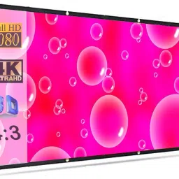 Moiz 100" Inch Projector Screen (Foldable) 7 x 5 Feet 4:3 Ratio 3D UHD Supported Design 129 Projector Screen (Width 213 cm x 152 cm Height)-33