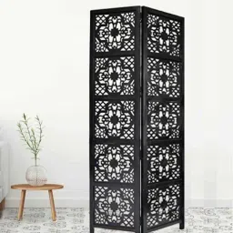 shilpi Black 2 Panel Folding Wood & MDF Room Divider Seprator-picture-12