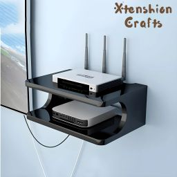 T.v Setup Box Stand and Remote Wifi Stand Wall Hanging wall Shelves Wooden Wall Shelf-image-24