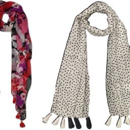 Floral Print Chiffon Women Multicolor Scarf, Stole, Fancy Scarf-image-59