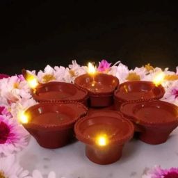 Water sensor diya | Plastic Light Diya | Led Diya Pack of 12 Plastic Plastic (Pack of 12) Table Diya-image-53