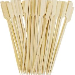 Bamboo Gun Skewers/Burger Sticks/BBQ Skewers Disposable Bamboo Fruit Fork Set-image-46