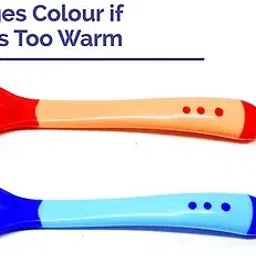 smiker Temperature & heat Sensing Color changing Silicone feeding fork For Infants- Silicon image 5