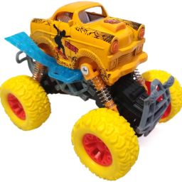 Friction Powered Rock Crawler Monster Truck 1:32 Scale Metal Diecast Cars - Yellow-image-13