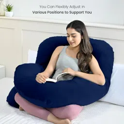 Pregnancy G Shape for Pregnant/Maternity Back Pain Relief, HIPS & Belly Support Microfibre Solid Pregnancy Pillow Pack of 1-image-12