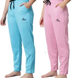 Pack of 2 Cotton Pyjama Night Dress for Women and Girls |Multicolor| Pack Of 2 Women Pyjama-image-98