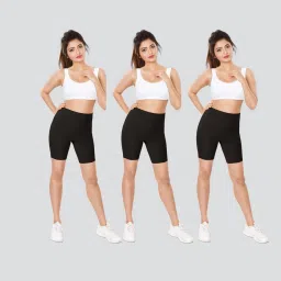 Self Design Women Black Tights-10