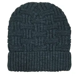 Gajraj Unisex Grey Melange Woollen Beanie-5