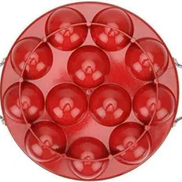 Non Stick 12 Cavity Aluminium Appam Patra Ponganal Pan Guntapongadalu Pan Paniyaram Pan Litti Maker Appe Pan with Lid(Aluminium - Red- Panniyarkal Non Stick - Appam Patra Non Stick with Lid) Paniarakkal with Lid 0.5 L capacity 24 cm diameter-image-31