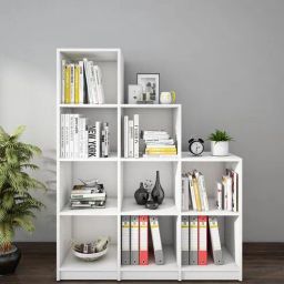 woodbuzz Cubix Bookshelf in Frosty White Finish-picture-11