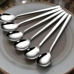 Long Handle Set of 6 Rust-Free, Elegant & Multipurpose Stainless Steel Ice-cream Spoon, Measuring Spoon Set-image-91