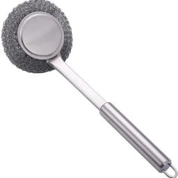Stainless Steel Handel Dish Cleaner Stainless Steel Scrubber with Handle Stainless Steel Scrub-image-4