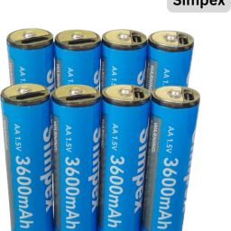 Simpex 3600mAh AA Rechargeable Lithium Ion Battery with C Type Charging Pack 8pcCamera Battery Charger-picture-19