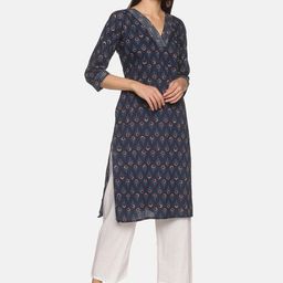 DIVINATION Women Floral Printed Pure Cotton Kurta-image-51