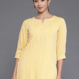 Libas Woven Design Roll-Up Sleeves Kurti-picture-12