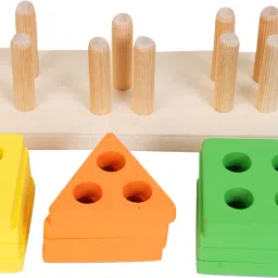 bufack Wooden Colour and Shape Recognition Sorting Toy For Kids image 4